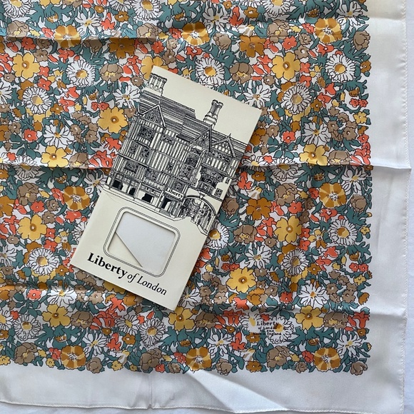 Vintage Liberty of London Silk Scarf - Autumn Floral Print with Original Package - Picture 4 of 14
